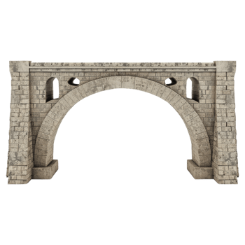 Stone Arch Bridge on Isolated Background. Ancient Stone Arch Bridge. Medieval Stone Bridge png