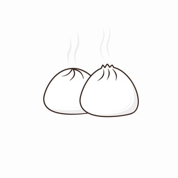 illustration of warm steamed buns vector