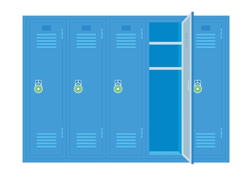 School locker with an open door vector
