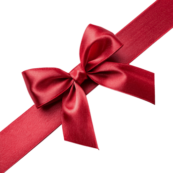 Red satin bow placed on ribbon isolated on background. Design element suitable for gift wrapping and special occasions throughout the year png
