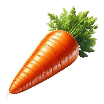 Vibrant Orange Carrot With Green Leaves png