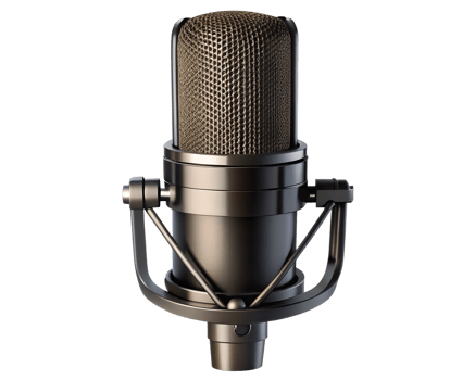 Professional audio recording microphone png