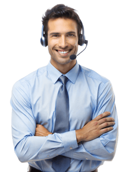 Friendly customer service representative at work png