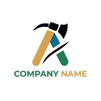 A letter Abstract shape Simple logo design vector