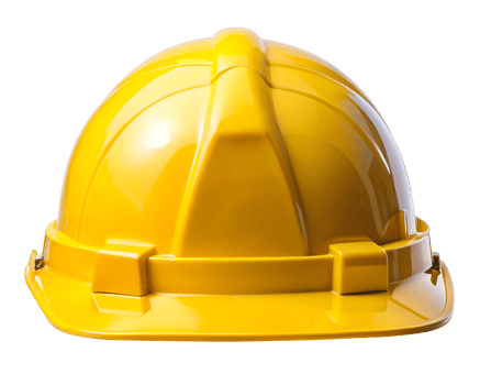 Bright yellow hard hat on a white background png