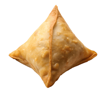 Freshly made golden samosa treat png