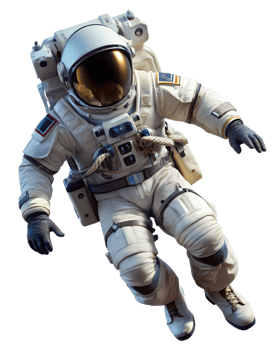 Astronaut floating in space during a space mission png
