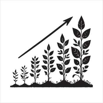 Plant growth silhouette illustration vector