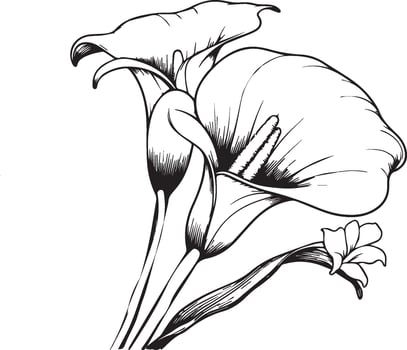 Calla flower drawings,Calla line drawing, pencil Calla flower drawing, pencil Calla flower drawing coloring pages, free printable flower coloring pages, Calla flowers art vector