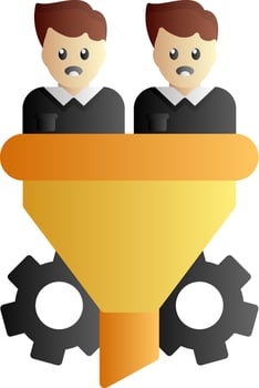 Conversion Rate Flat Gradient Icon vector