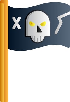 Pirate Flag Flat Gradient Icon vector