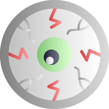 Scary Eyeball Flat Gradient Icon vector