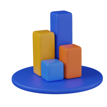 3d render Bar Chart illustration png