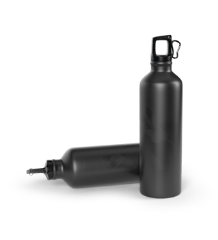 two black metal squeeze bottles png