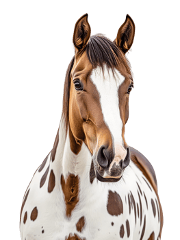 Stunning portrait of a majestic horse with a unique spotted coat png