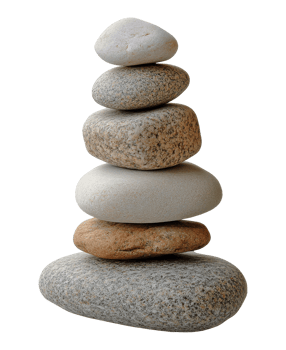 A balanced stack of smooth stones in neutral tones png