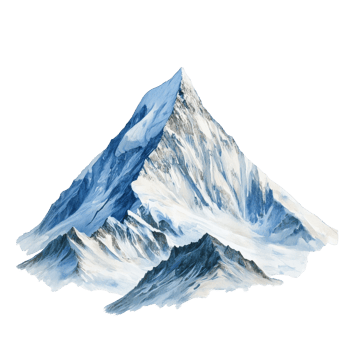 Snowy peak soaring over the valley png