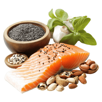 Salmon fillet with nuts and herbs png