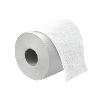 Soft white roll of tissue paper on a flat surface png