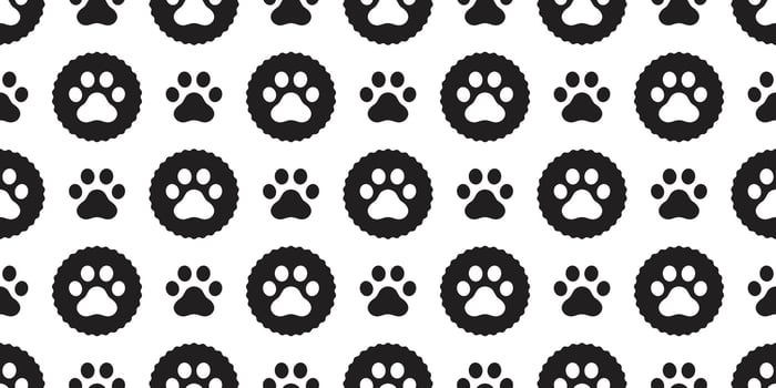 dog footprint seamless pattern cat paw polka dot pet puppy kitten bear cartoon doodle gift wrapping paper repeat wallpaper tile background illustration scarf isolated design vector
