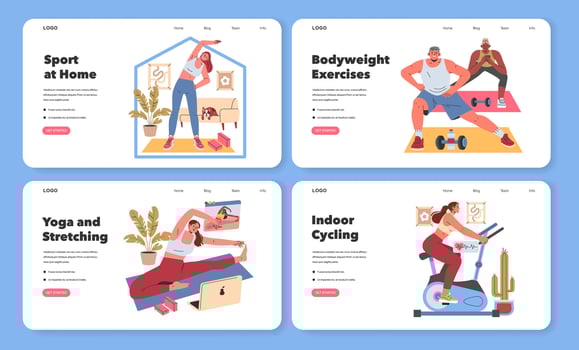 Sport at Home. Flat Illustration vector