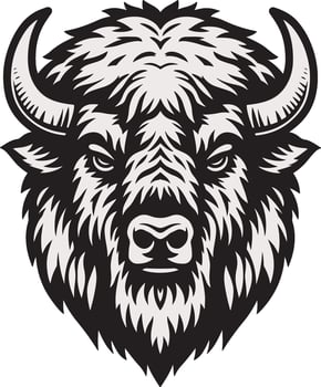 Bison head hand drawn design art vector