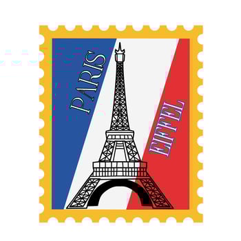 Stamp of the Eiffel Tower with French color, Perfect for print, apparel, shirt, etc vector