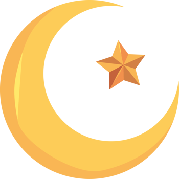 arabic crescent moon and star png