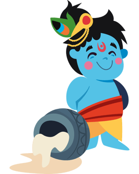 krishna janmashtami with food pot png