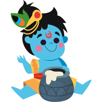 lord krishna with makhan cream for janmashtami png