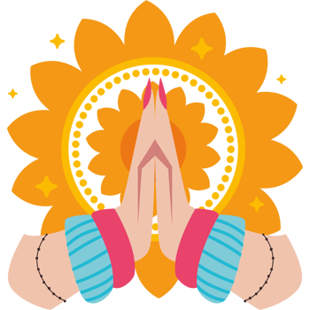 indian hands namaste and mandala png