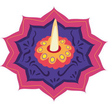 diwali diya lamp on mandala png