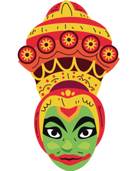 kathakali mask in onam festival png