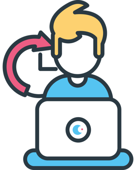 hybrid work employee with laptop png