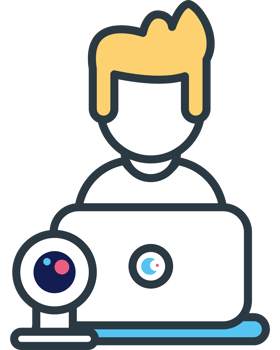employee making hybrid work png