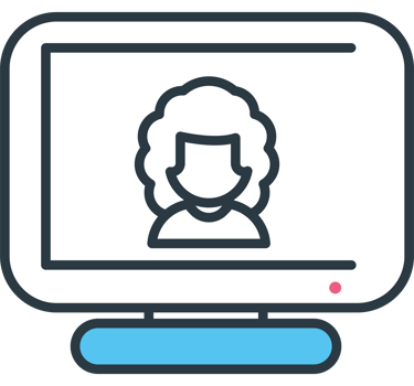 hybrid work woman on screen png