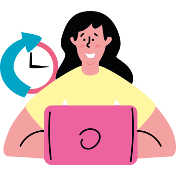 freelance woman working remotely png