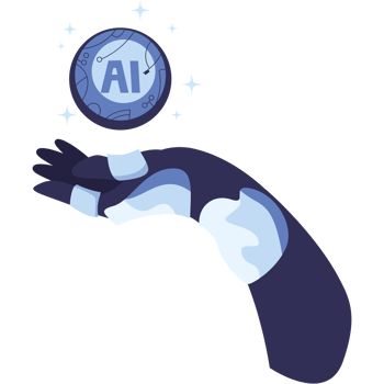 digital ai chip in a robot hand png