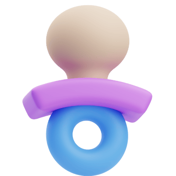 3D Colorful Baby Pacifier Illustration png