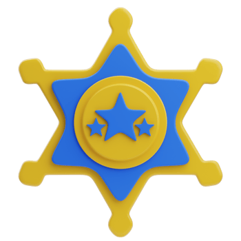 3D Sheriff Star Police Badge Icon Design png