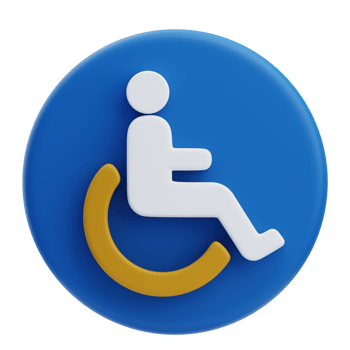 3D Accessible Hotel Room Symbol Icon png