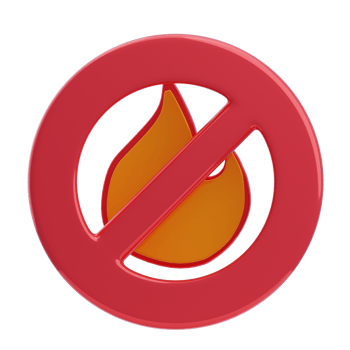 3D No Fire Safety Icon For Firefighters png