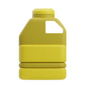 3D Yellow Cooking Oil Bottle Render png