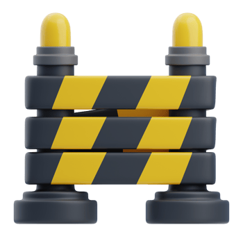 3D Police Barricade Barrier Warning Sign png