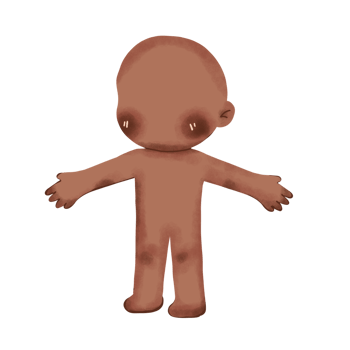 Cartoon doll body illustration png