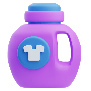 3D Purple Laundry Detergent Bottle Icon Design png