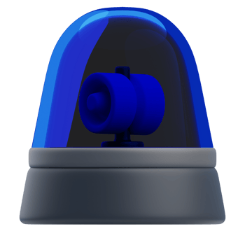 3D Police Siren Light Blue Model png