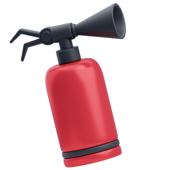 3D Firefighter Red Fire Extinguisher Illustration png