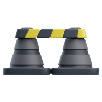 3D Police Traffic Cones with Barrier png