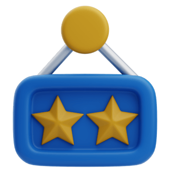 3D Two Star Hotel Rating Icon png